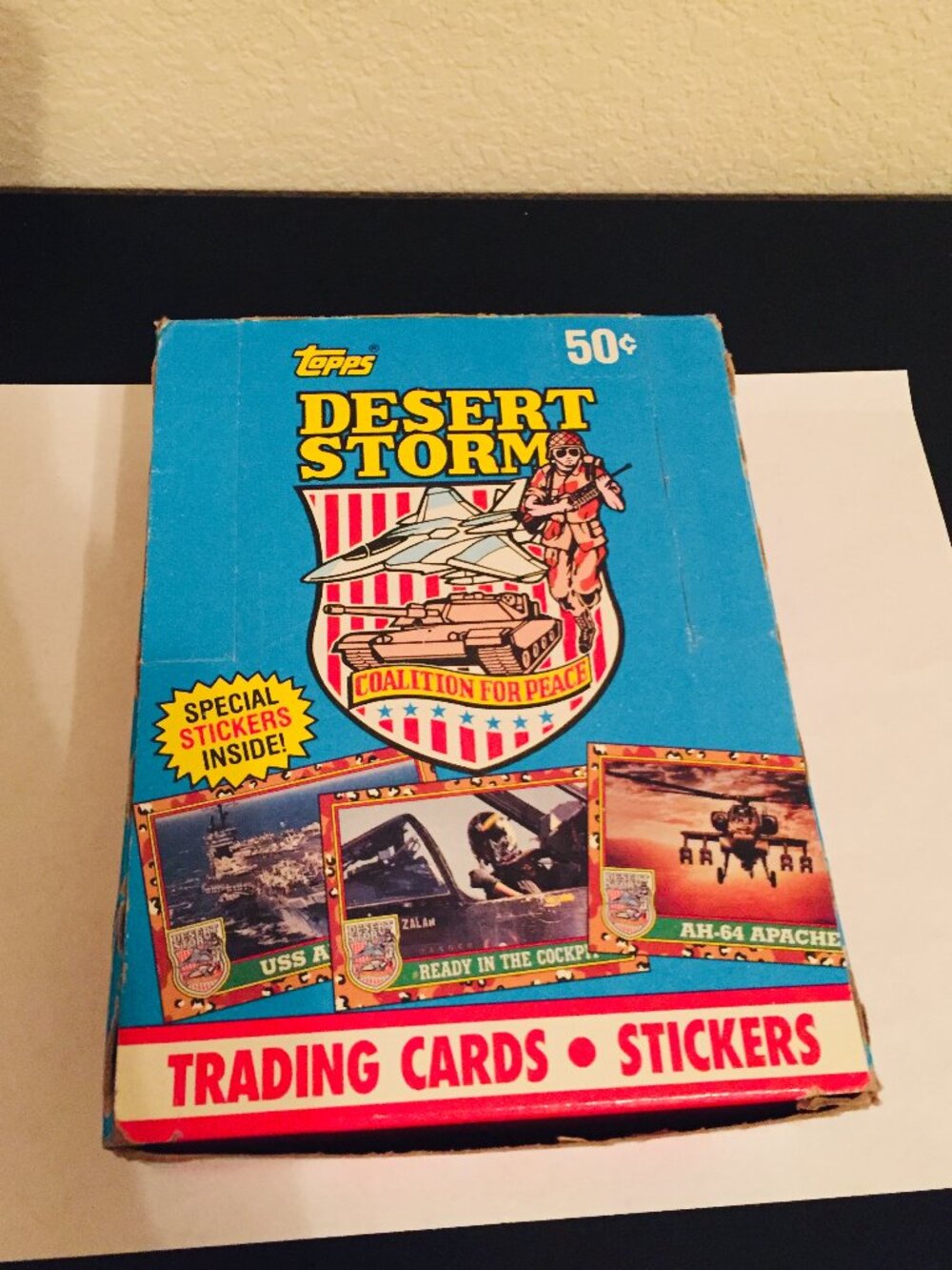 1991 Box of Topps “DESERT STORM” Trading Cards – Stickers – Unopened